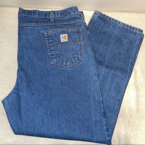 Carhartt Other - Carhartt Flame Resistant Signature Denim Jean Relaxed‎ Fit Size 46x32
